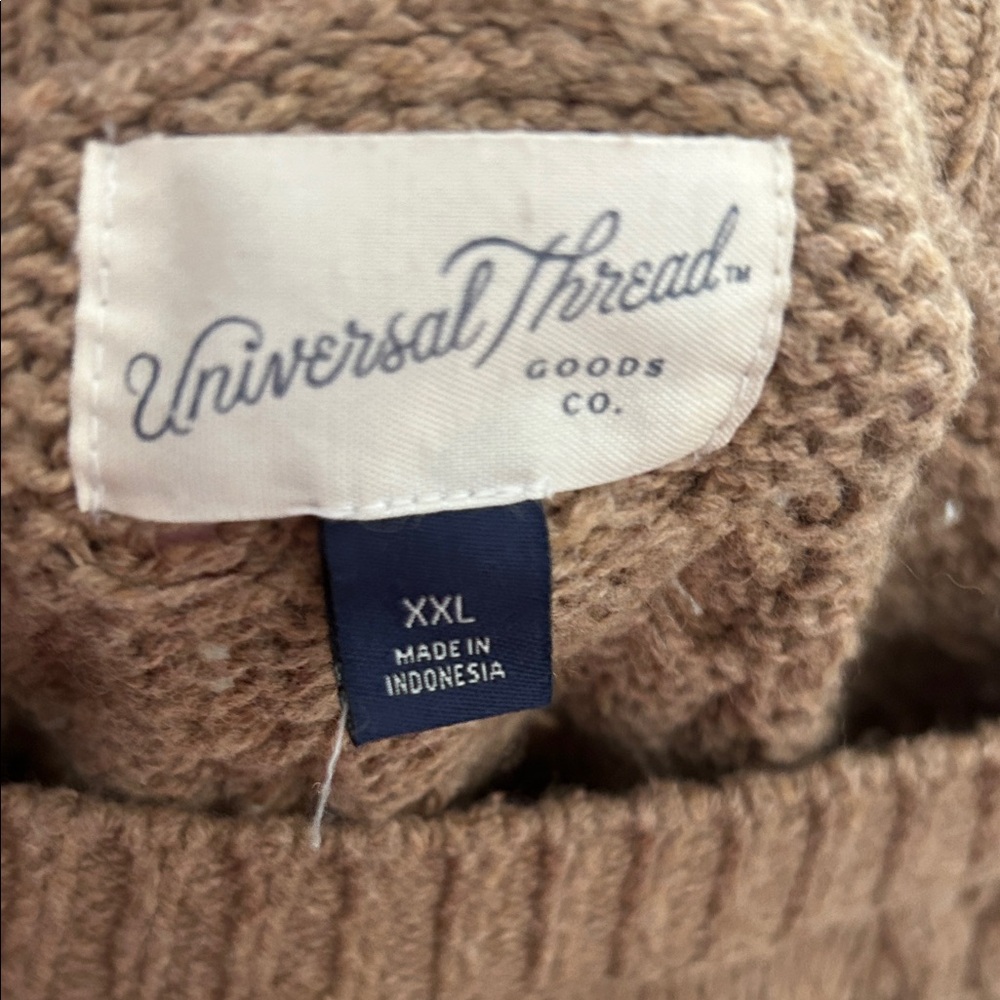 Universal Thread Cable Knit Tan Sweater - image 2